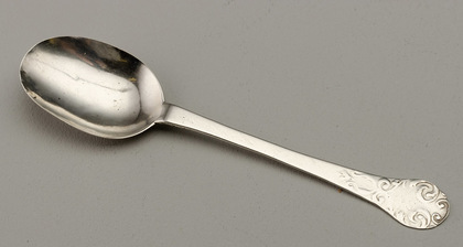 Scottish? 17th Century Silver Laceback Trefid Spoon - Reeded Rat Tail, Rounded or Spatula End